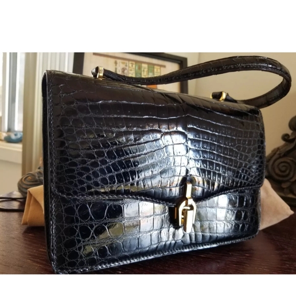 Vintage rare Gucci crocodile top handle bag - Picture 1 of 10